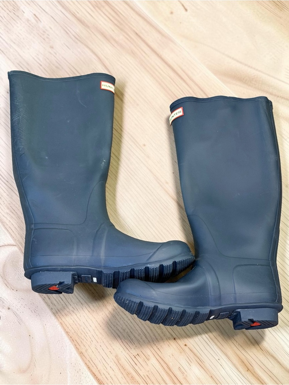 Hunter Womens Original Tall Back Adjustable Waterproof Rain Boots Navy 10